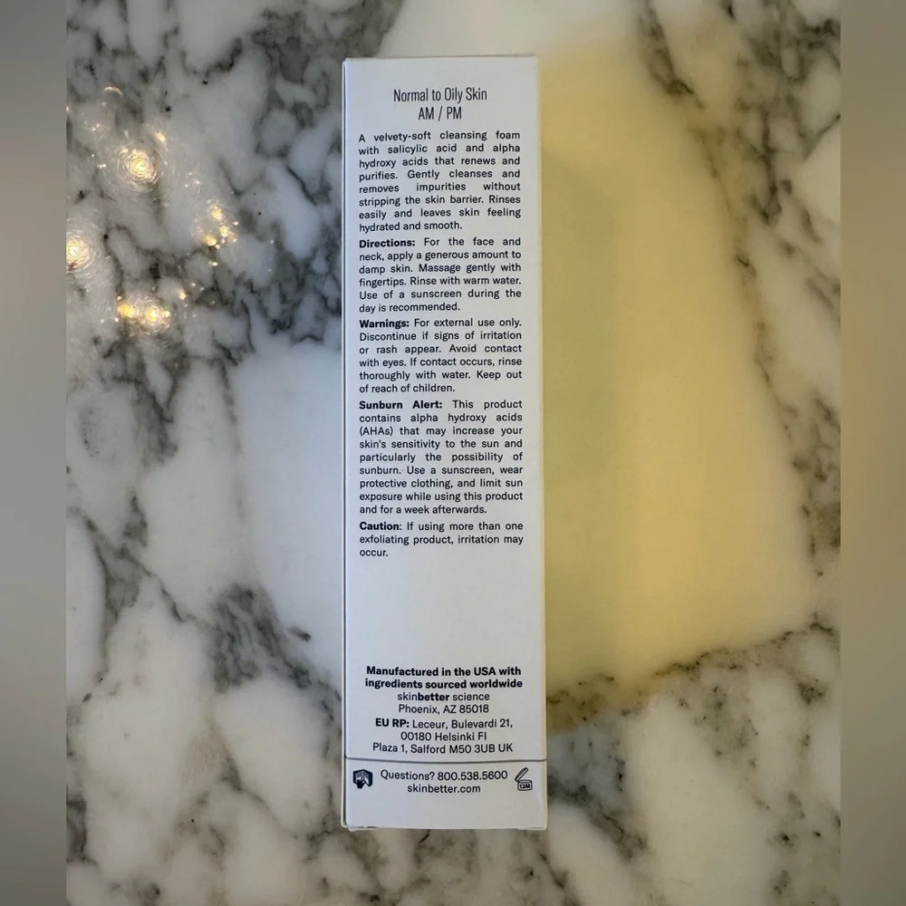 NIB SkinBetter Science Refining Foam Cleanser – 5 fl oz Exfoliating & Hydrating